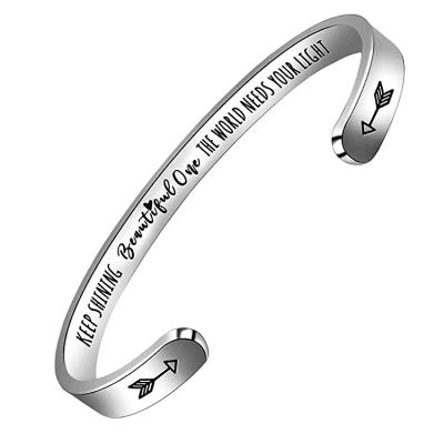 China Nickel Free Jewelry Anniversary Friendship Men's Motivational Women Slap Bracelet Stainless Steel Bangle for sale