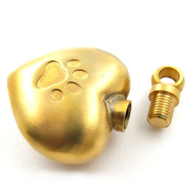 China Large Capacity Environmental Friendly Cute Gold Plated Meaningful Paw Heart Ash Cremation Pendant Jewelry for sale