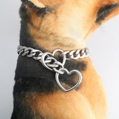 China Stainless Steel Reflective Shiny Metal Cubin Link Lux Chain Dog Collars for sale