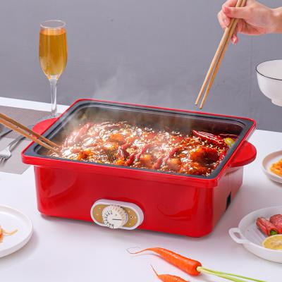 China Customized Portable Nonstick Electric Hot Pot Easily Cleaned Electric Cooker Frying Pan Electric Pan Temperature Control Cooking Pot for sale