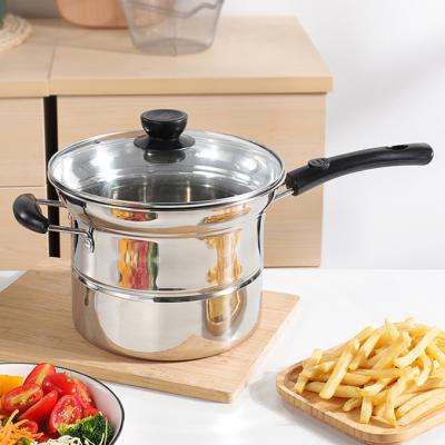 China Multifunctional Customized Viable Cookware Pot Stainless Steel Steam Noodle Pot Tempura Fryer Set With Basket for sale