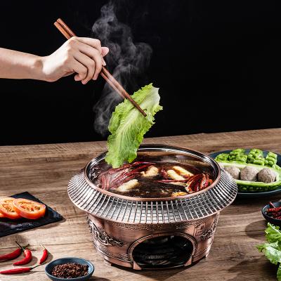 China Sustainable Drop Shipping Personal Hot Pot Mini Alcohol Stove Shabu Shabu Single Stainless Steel Hot Pot for sale