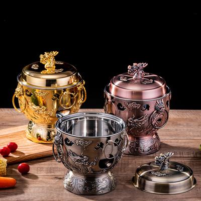 China Sustainable Drop Shipping Personal Hot Pot Mini Alcohol Stove Shabu Shabu Single Stainless Steel Hot Pot for sale