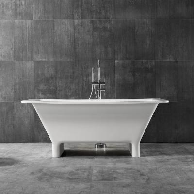 China Soft & smooth Newest Acrylic Solid Surface Bathtub Artificial Stone Oval Shaped Freestanding  for Hotel Bathroom Soaking Bathtub for sale