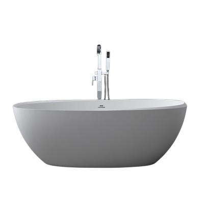 China Soft & smooth Hot Sale  Acrylic Solid Surface Bathtub Artificial Stone Oval Shaped Freestanding  for Hotel Bathroom Soaking Bathtub for sale