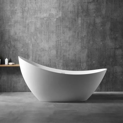 China Soft & smooth Hot Sale  Acrylic Solid Surface Bathtub Artificial Stone Oval Shaped Freestanding  for Hotel Bathroom Soaking Bathtub for sale