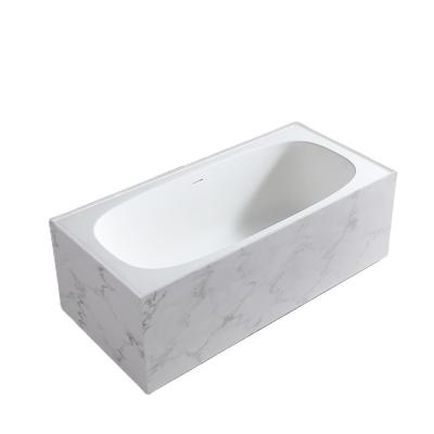 China Soft & smooth Newest  Hotel Acrylic Solid Surface Bathtub Artificial Stone Oval Shaped Freestanding Bathroom Soaking Bathtub for sale