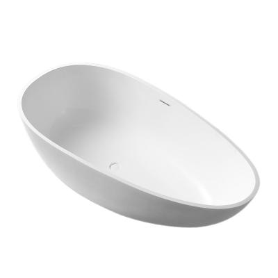 China Soft & smooth 2022 New Modern Oval Shaped Bathroom Solid Surface Artificial Stone Free Standing Bathtub Whirlpool Hotel Soaking for sale