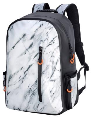 China Newest Htony 2021 High Quality Travel Backpck Fashion Large Capacity Sports Gym Marble Pattern Travel Bag Waterproof Private Label for sale