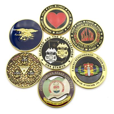 China Europe OEM Brand Challenge Gold Design Poker Souvenir Old Copper Military Real Challenge Coins for sale