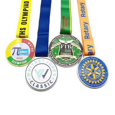 China american championship metal medal with ribbon cheap sports iron on medal material china military medal for sale