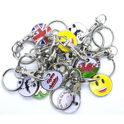 China Custom Reusable Europe1 UK Pound Coin Europe Logo Shopping Cart Trolley Token For Trolley for sale