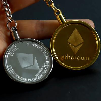 China Custom Ethereum Art Collection Dogecoin Crystal Keychain Coin Bitcoin Souvenir Gift Items For Souvenir for sale