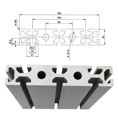 China Construction Or Use Industrial Aluminum Processing 6063 Anodized Aluminum Extrude Section 30150 Aluminum Profiles Used for sale