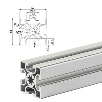 China Industrial use aluminum alloy support profile 5050mm material construction or names of t track aluminum profile for sale