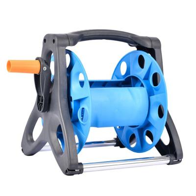 China Portable High Quality Adjustable 25M Garden Household Storage Rack Holder Hose Reel Cart PP Plastic Winding Frame Shaking Tools for sale