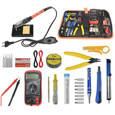 China Pencil Grip 29 Piece Electric Soldering Iron Kit With 830 Multimeter 60W Internal Heating Soldering Iron for sale