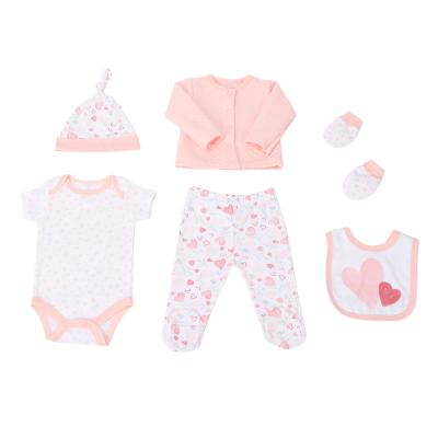 China Wholesale 6 Pcs Eco-friendly Washable Breathable Gift Set Newborn Baby Clothes For Infant Cute Cotton Long Sleeve Toddlers Soft Romper for sale