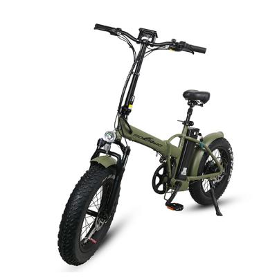 China Aluminum alloy 20 inch cheap electric bicycle fat tire folding e bike with 8fun motor pedal assist for sale