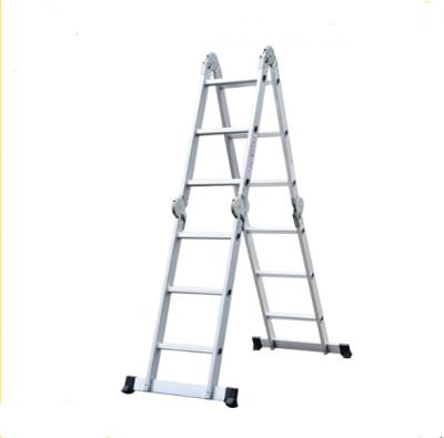 China Modern Universal Aluminum Folding Embelish Silver Ladder for sale