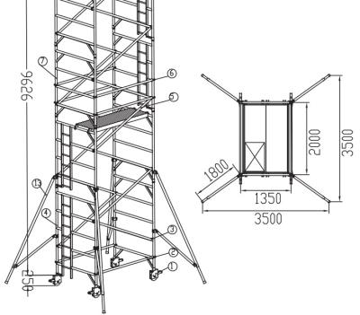 China Industrial Multilayer Scaffolding Mobile Aluminum Scaffolding for sale