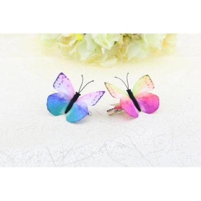 China 2021 Sweet Butterfly Hair Clips Hairpin Hair Accessories For Long Hair Transparent Tulle Hair Clip For Girls for sale