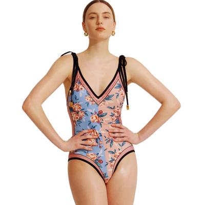 China 2023 Cute New Style Sexy Girl's Vintage Swimsuit Beach Wear Bathing Suit Size Swimwear Customizable Floral Reversible One Piece Plus Design for sale