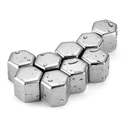 China Disposable Custom Hexagon Ice Cube Bar Accessories Reusable Whiskey Rocks for sale