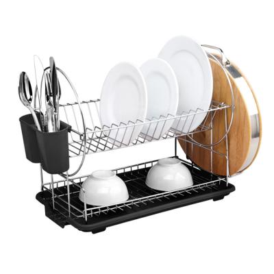 China Sustainable Kitchen Instrument Metal Dish Drying Rack Folding Dish Rack Dish Drainer for sale