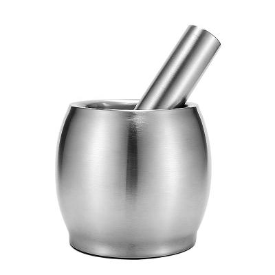 China Sustainable Brushed 304 Spice Grinders Mortar And Pound Stainless Steel for sale