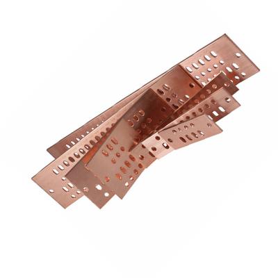 China Custom Battery Metal Stamping Sheet Metal Copper Busbar Fabrication Flat Copper Busbar for sale