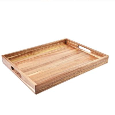 China Best selling sustainable burlywood crafted from premium decorative easy carry wooden tray for sale