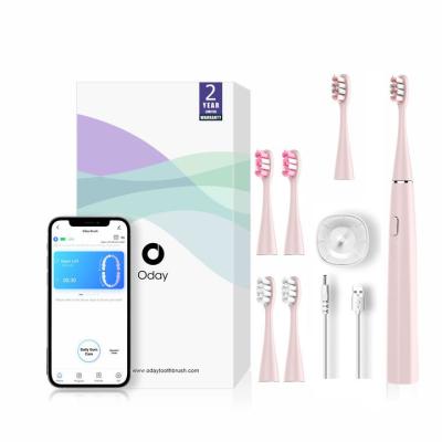 China Factory Wholesale Sales ISO9001 BSCI Wireless Rechargeable Smart Travel Sonic Tooth Brush Automatic Custom APP Wireless Charging Electric Toothbrush for sale