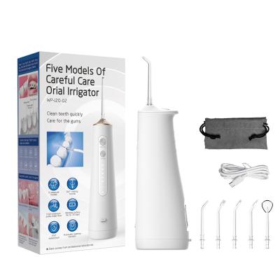 China 5 Nozzles Professional Rechargeable Electric Oral Traveler Protable Irrigator Car Compact Cordless Dental Water Flosser for sale