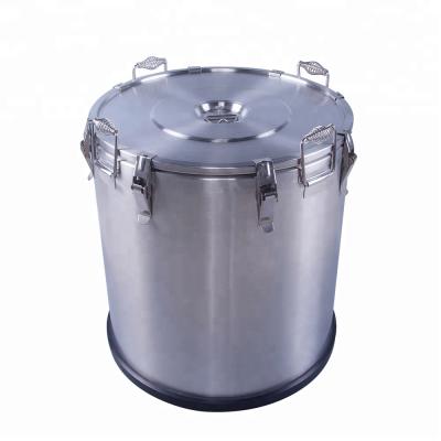 China Commercial Kitchen Stainless Steel Kitchen 100L Insulated Food Storage Barrel for sale