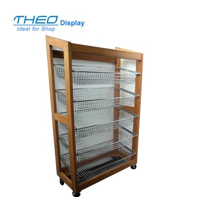 China Modern Wire Shelf Retail Store Free Standing Fixture Display Rack for sale