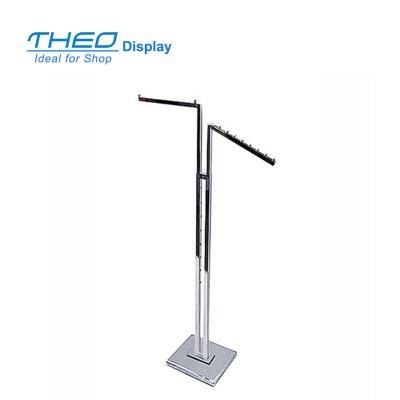 China Modern Two Way Adjustable Clothing Display Racks With Waterfall Hooks for sale