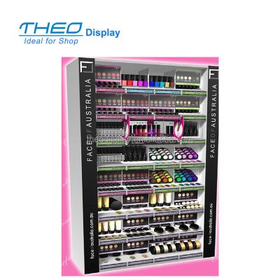 China Morden Full Composite Material Multifunctional Cosmetics Shop Fitting Make Up Display Stand for sale