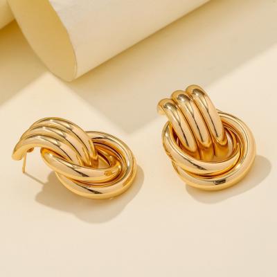 China INS CLASSIC Minimalist Dangle Earrings With Geometric Metal Twist Earrings for sale