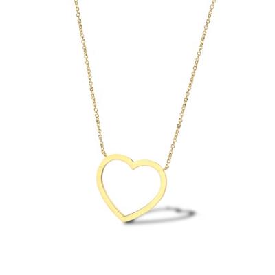 China Fashion CLASSIC Women's Heart Clavicle Chain Polished Simple Stainless Steel Necklace Pendant Sweater Chain for sale