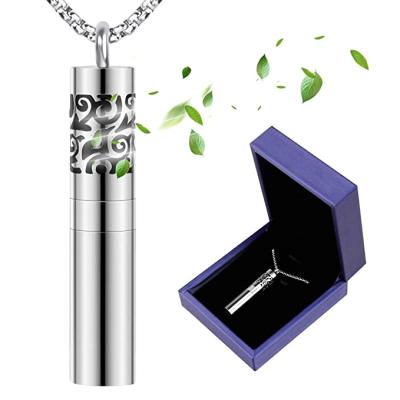 China CLASSIC Diffuser Necklace with Dispenser and Container Stainless Steel Aromatherapy Essential Oil Diffuser Pendant Necklace for sale