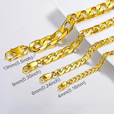 China CLASSIC Stainless Steel Cuban Chain Bracelets For Men Women, Black/18K Gold Plated, Nickel Free, Hypoallergenic Jewelry for sale