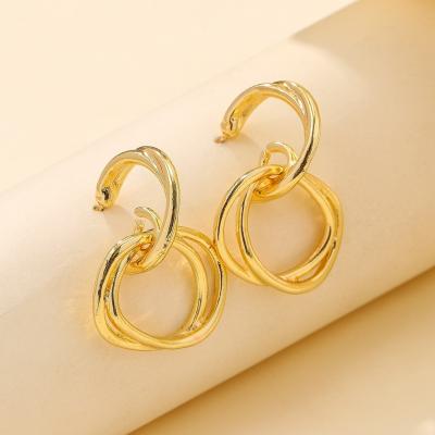 China CLASSIC small twisted earrings of alloy circle earrings, simple and fashionable for sale