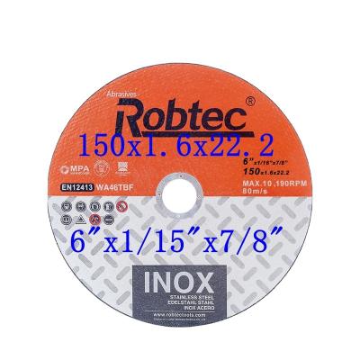 China 150X1.6X22.2mm Abrasive Cutting Disc 6 inch Abrasive Metal Cutting Disc for Metal Inox zu verkaufen