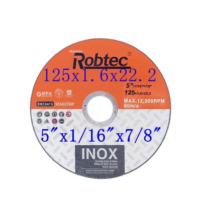 China 125X1.6X22.2mm Abrasive Cutting Disc  5 inch  Cutting Disc Wheel With Resin Te koop