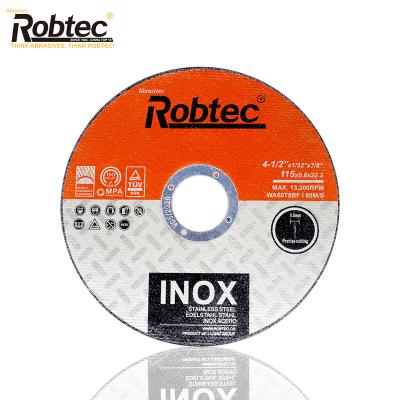 中国 4.5 inch 115X0.8X22.2mm Cutting Wheel Set  Extra Thin Resin Bonded Cutting Disc For Inox Mpa 販売のため