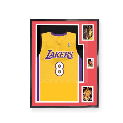 China Modern Home Decor Football Shirt Shade Box 3D Basketball Jersey Solid Wood Wooden Frame for sale