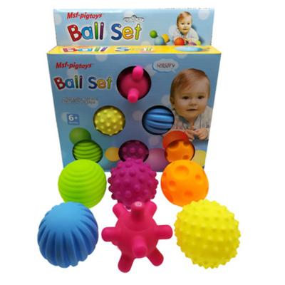 China 6pcs/set Soft Touch Hand Ball Baby Training Massage Ball Eco-friendly Develop Baby's Tactile Senses Toy Balls for sale