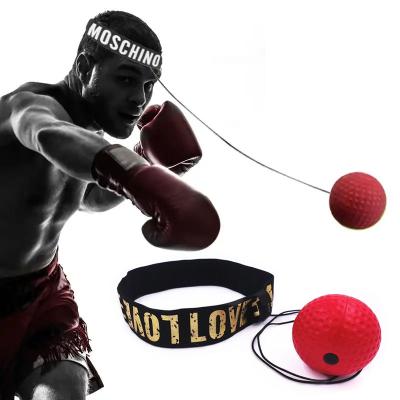 China Hold Belt Boxing Reflex Speed ​​Adjustable Punch Ball Set Lift Reaction Hand Eye Training Blindfold Punch Ball for sale