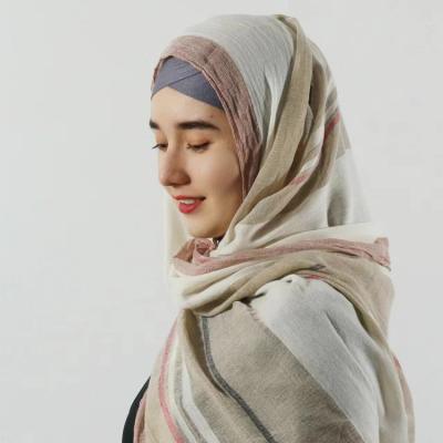 China Wholesale Rainbow Cotton Custom Muslim Women Scarf 8 Colors Rainbow Head Scarf 8 Colors Plain Stripe Hijab Tank Top Shawl Scarf Shawl Cotton for sale